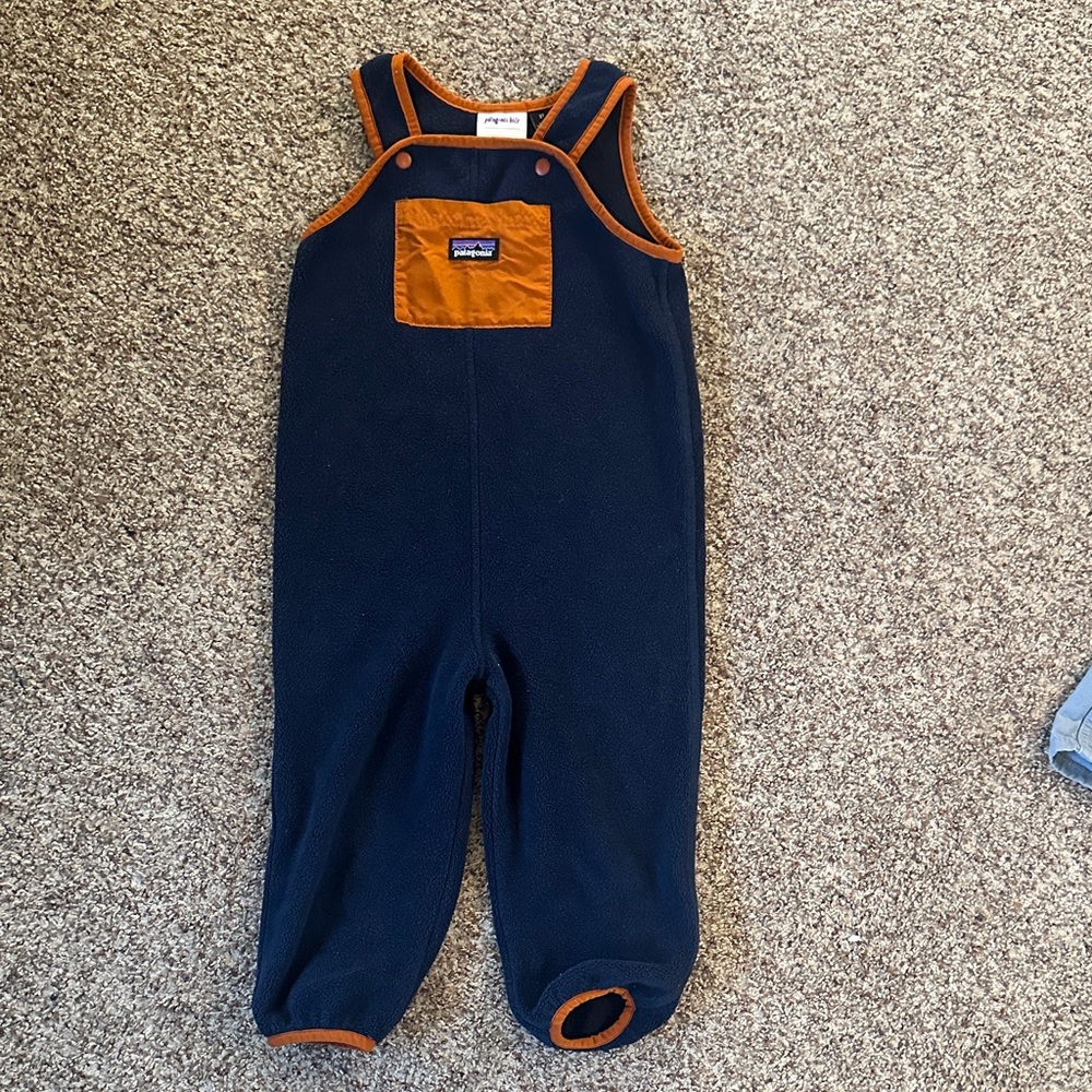 Patagonia Navy Overalls with Orange Trim